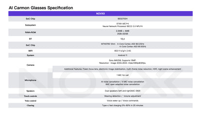 NOVXX AI CAMERA GLASSES